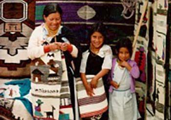 Indigenous women weaving